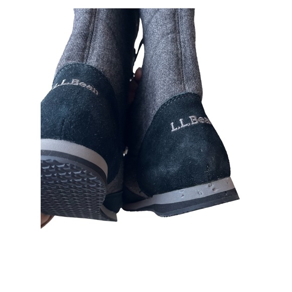 L.L. Bean Carrabassett Tall Insulated Waterproof Grey Black Snow Boots Size 6.5 - Picture 4 of 7